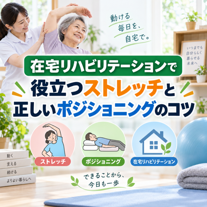 在宅リハビリテーションで役立つストレッチと正しいポジショニングのコツ